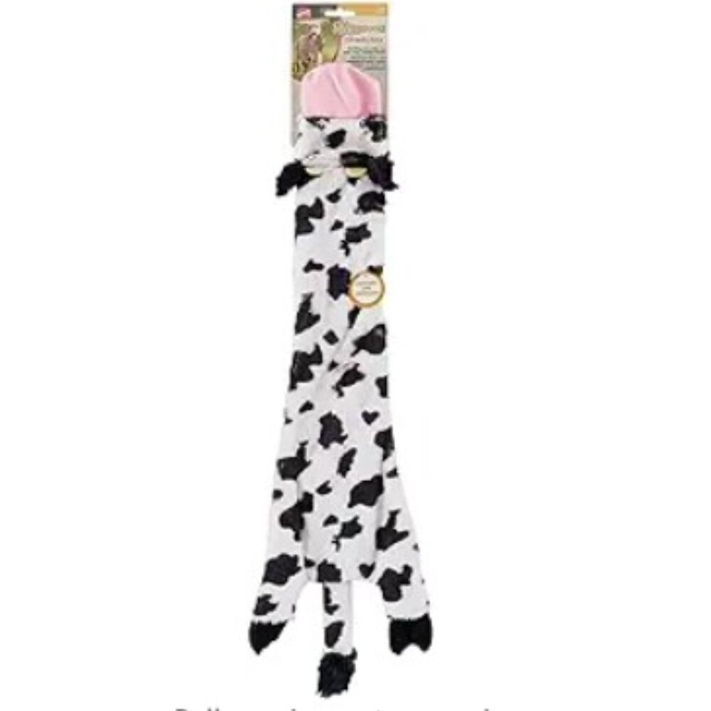 Dog Toy: Crinkle Flat Moo Cow, Large